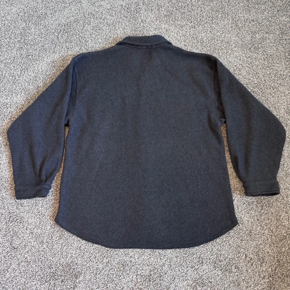 Red Head Dark Gray Fleece Jacket Men's XL Button Up Collared Chest Pockets Soft
